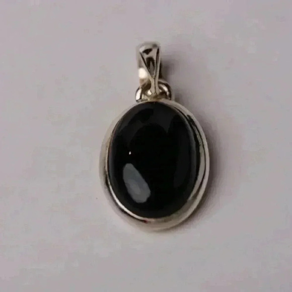 Dark Pool of Protection Black Obsidian 4.6G 925 Sterling Silver pendant - Picture 3 of 12